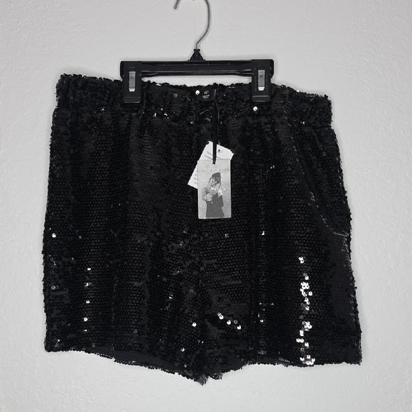 Sincerly Jules Pants - Sincerely Jules Black Sequin High Waist Women’s Shorts